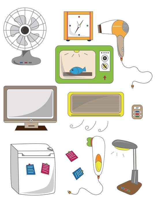 Fotomural Dibujos animados icono de electrodomésticos • Pixers