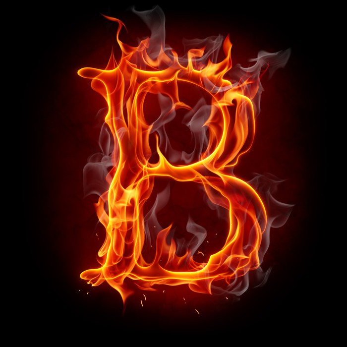 Fire font. Letter B. Wall Mural • Pixers® • We live to change