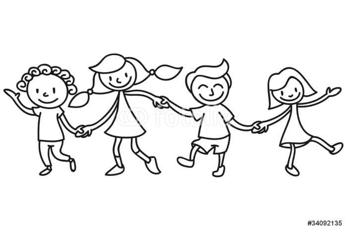 Papier Peint Enfants, l�amitié, Coloriage • Pixers® Nous