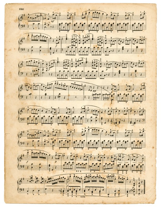 Tableau sur Toile Vieille partition de musique • Pixers® Nous vivons