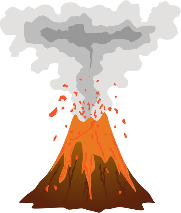 Smoking, erupting volcano icon isolated on white Wall Mural • Pixers ...