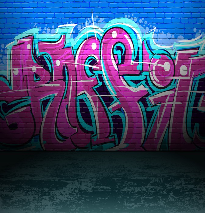 Fotomural Graffiti muro, urbano, arte callejero pintura • Pixers