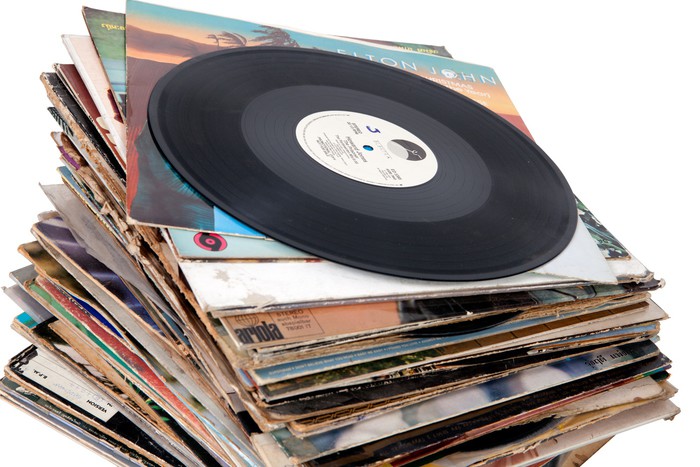 Vinyl Records Pile Pile Of Vinyl Records Isolated On White Background