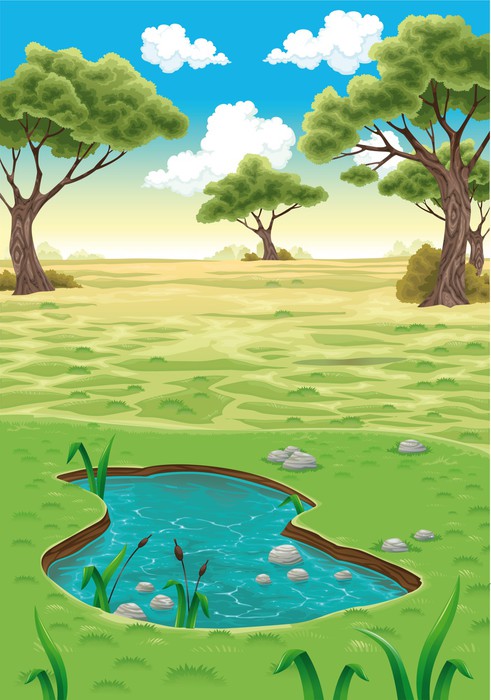 Fotomural Paisaje Natural Vector Ilustración Realista • Pixers® Vivimos Para Cambiar 7133