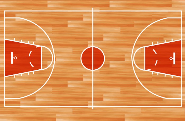 Carta da parati legno campo da basket parquet. vettore • pixers ... Misure campo basket