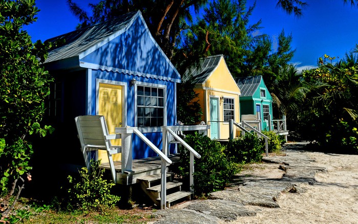 Colorful Beach Cottages Wall Mural Pixers We Live To Change Colorful Beach Cottages Vinyl Wall Mural Holidays