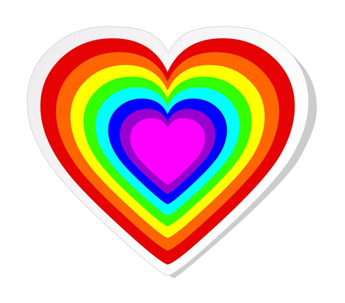 Spreadshirt Regenbogen Herzschlag-Aufkleber – LGBT Pride, 10x10 Cm, Weiß Glänzend, Vinyl, Wasserfest