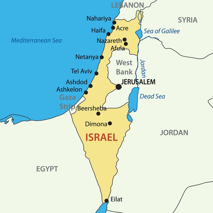 izrael mapa Fototapeta Państwo Izrael   vector map • Pixers® • Żyjemy by zmieniać izrael mapa