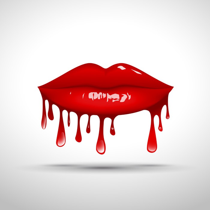 Logo Lips Dripping Gloss # Vector Wall Mural • Pixers® • We live to change