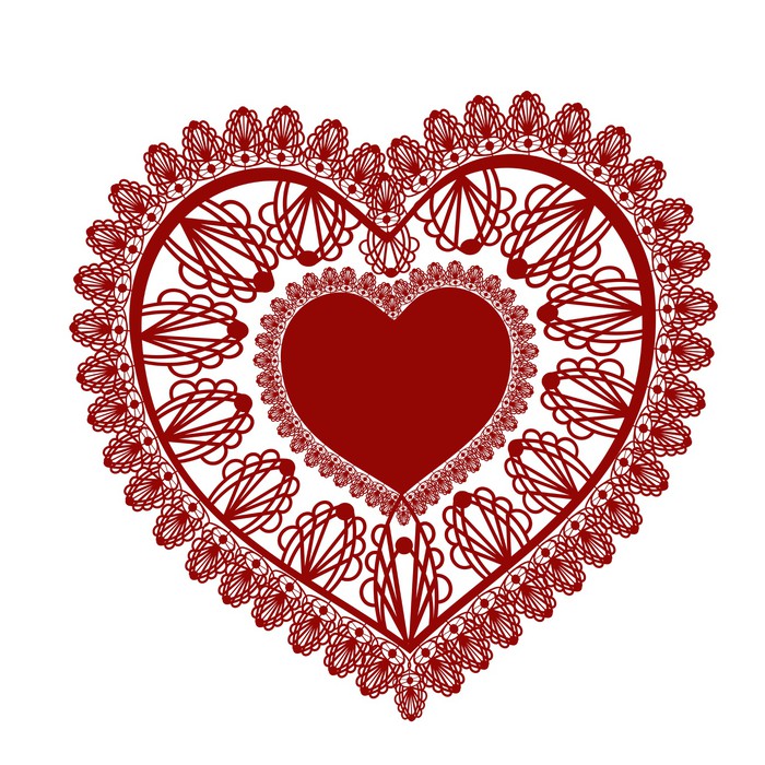 Lace Heart Accent Stickers