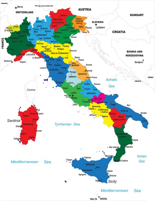 Carta da Parati La mappa politica d'Italia • Pixers ...