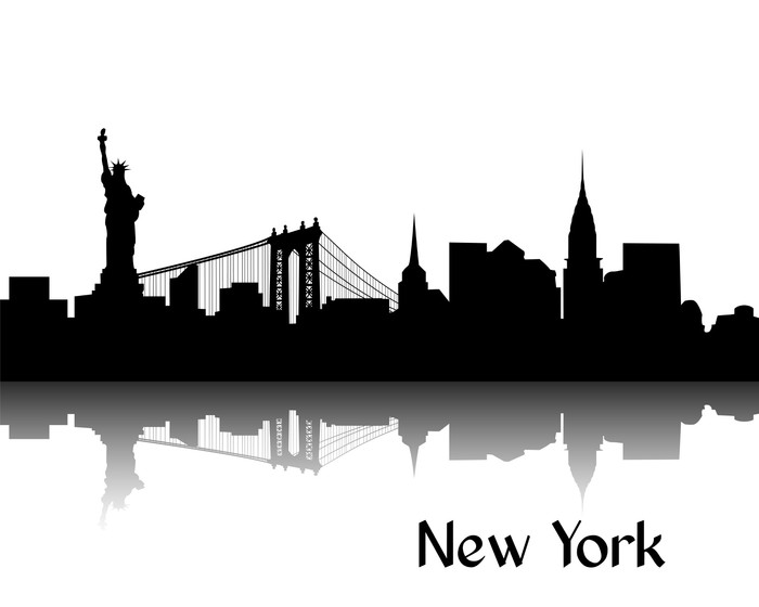 Vinilo Pixerstick Silueta de Nueva York • Pixers® - Vivimos para cambiar