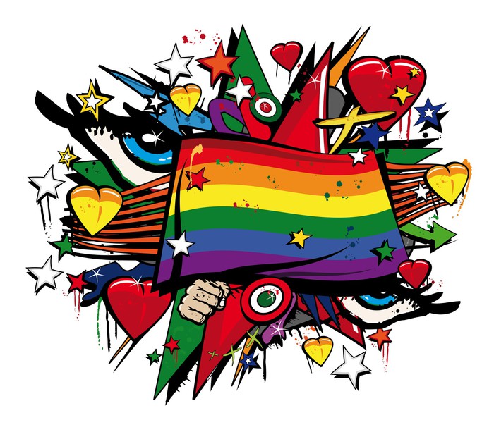 Download Rainbow peace gay pride flag graffiti pop art illustration ...