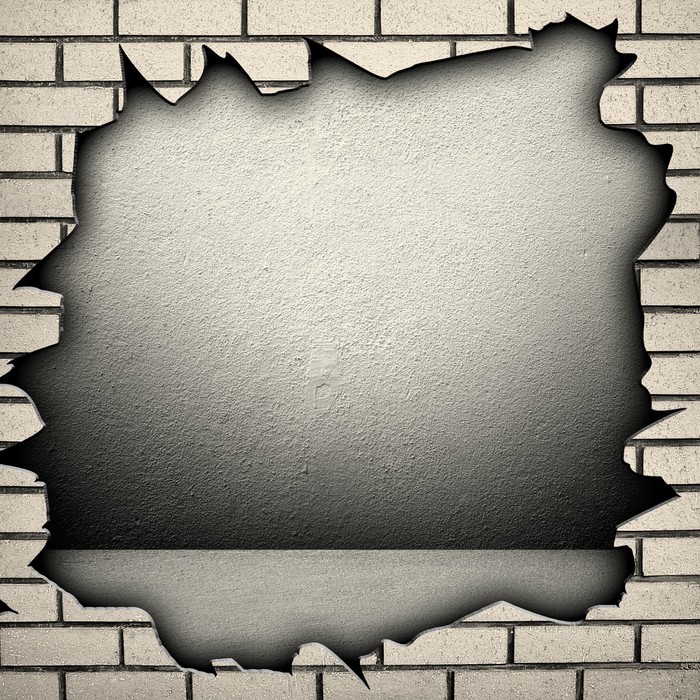 Broken Brick Wall Mural Pixers We Live To Change Broken Brick Wall Vinyl Mural Heavy Industry