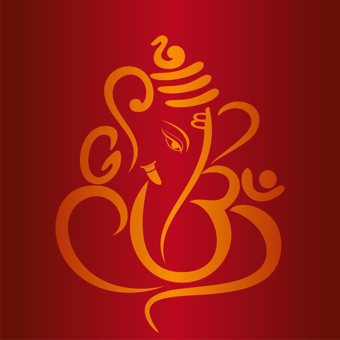 Fototapet Ganesha hinduiskt br llop kort Royal Rajasthan