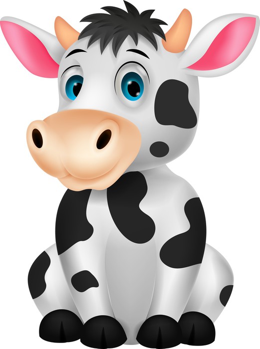 Cute cow cartoon sitting Sticker • Pixers® • We live to change