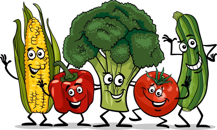 Funny Vegetables Cartoon Illustration Cartoon