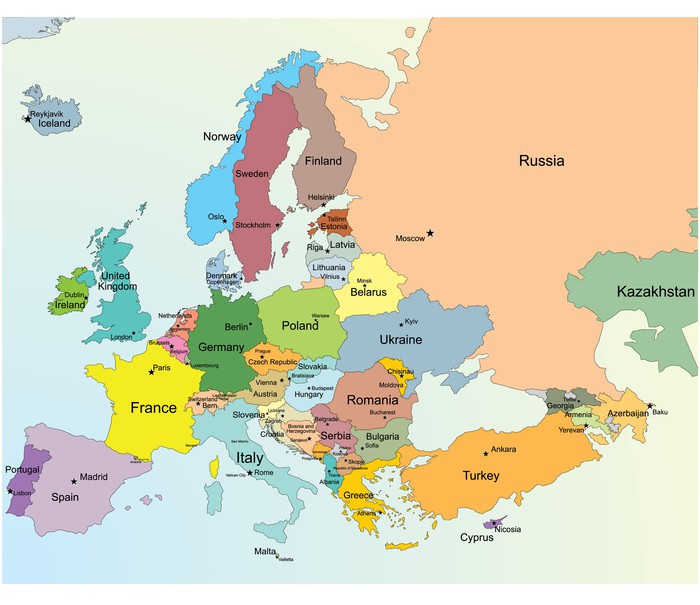 Vinilo Pixerstick Mapa europeo. • Pixers® - Vivimos para 