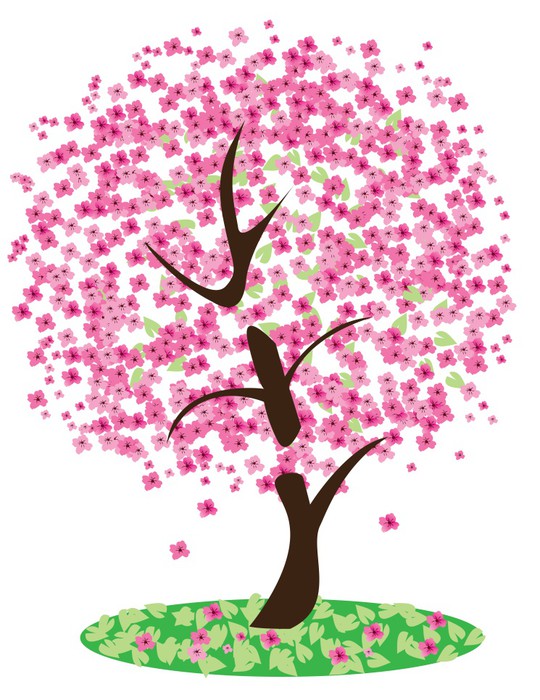 Vinilo Pixerstick Vector árbol de cerezo • Pixers® - Vivimos para cambiar
