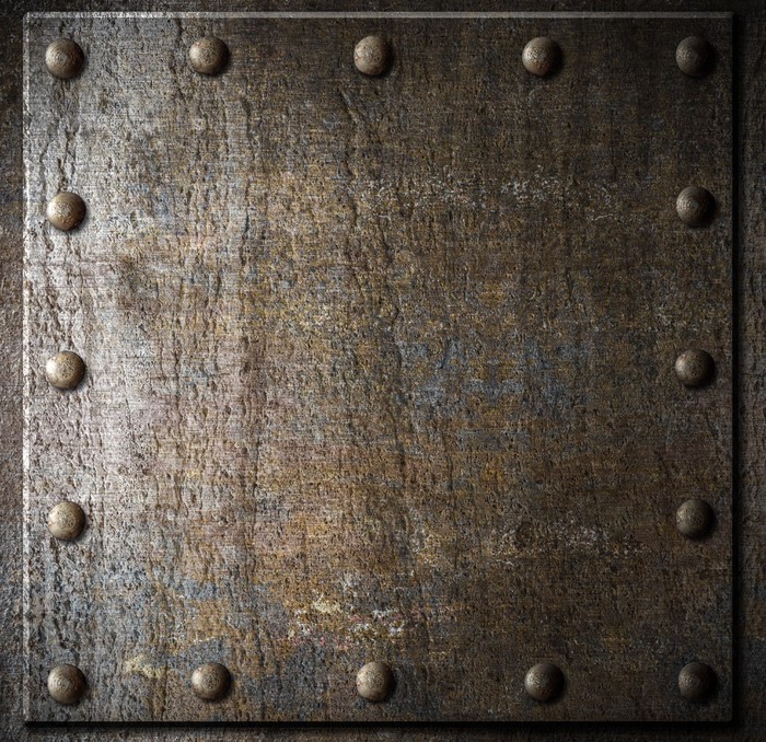metal background with rivets Wall Mural • Pixers® • We ...