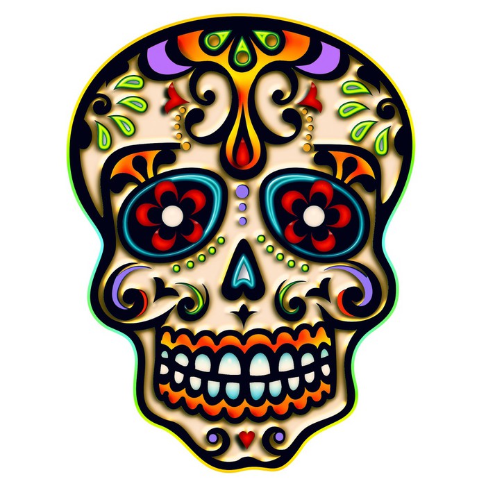 Wandbehang Skull UV-Aktives Dekotuch La Catrina Sugar Skull Totenkopf ca 235 x 