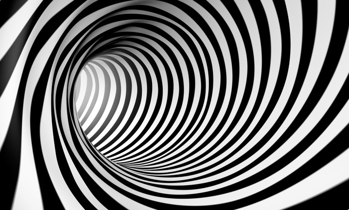 Fotomural Fondo espiral abstracta 3d en blanco y negro • Pixers