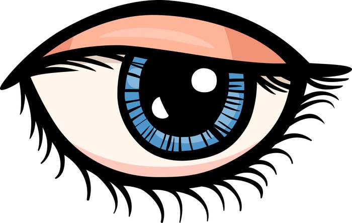 Lichtdurchlässiger Fenstervorhang Augen clip art Cartoon-Abbildung