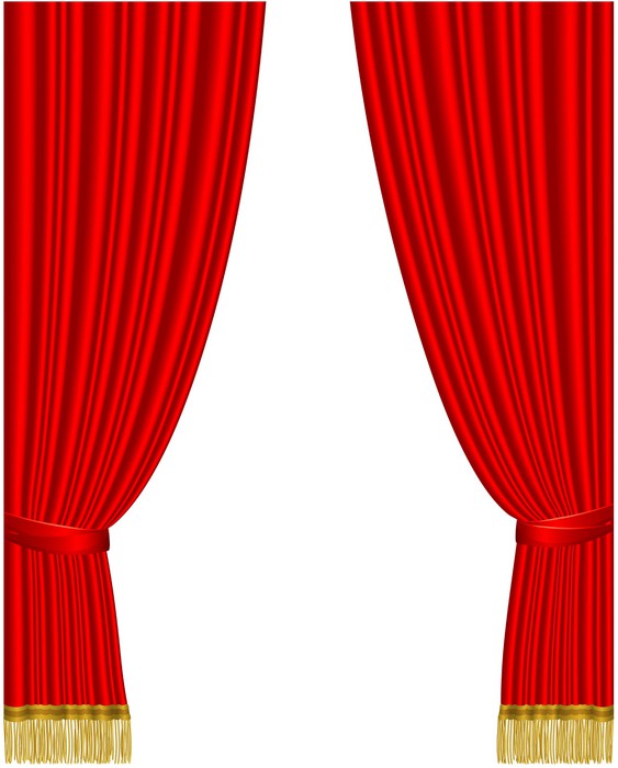 Fotomural Telón rojo aislado en blanco. Vector. • Pixers® - Vivimos