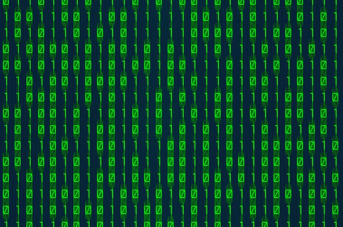 Green Binary Numbers On Digital Screen Background Sticker Pixers