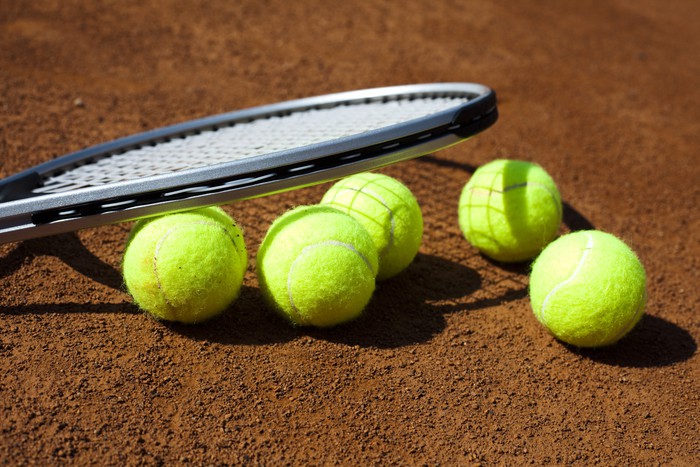 Tenda trasparente per finestre Racchetta da tennis e palle, campo da tennis  