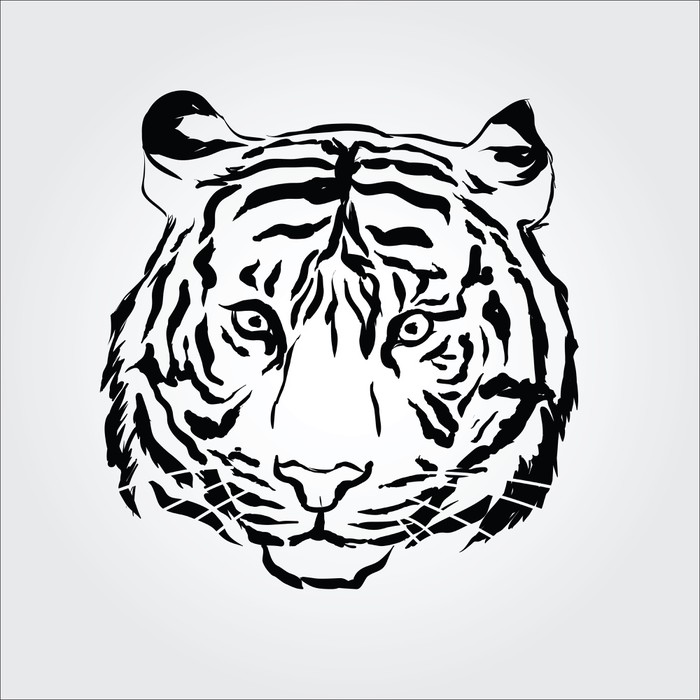 Download Tiger head silhouette, Vector Sticker • Pixers® • We live to change