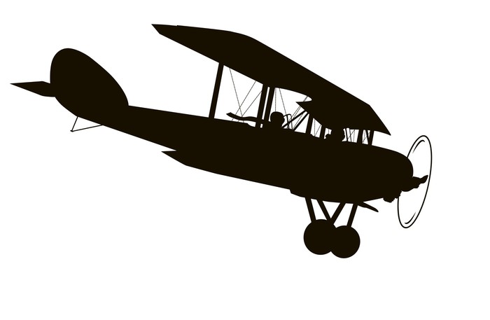 Download Vintage airplane. Vector silhouette Wall Decal • Pixers® • We live to change