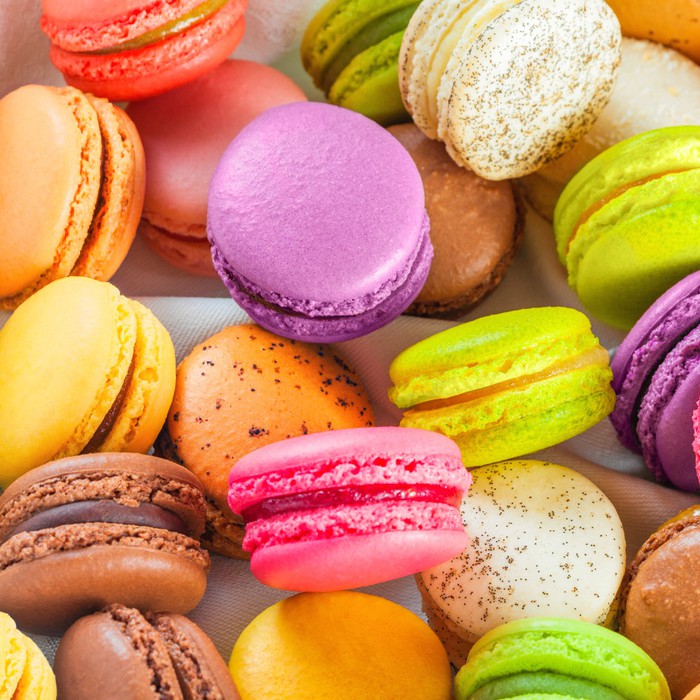 Fototapete Traditionellen französisch bunten Macarons in ...