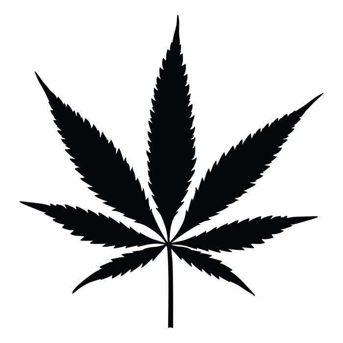 Vector cannabis leaf silhouette. Marijuana. Wall Mural • Pixers® • We ...