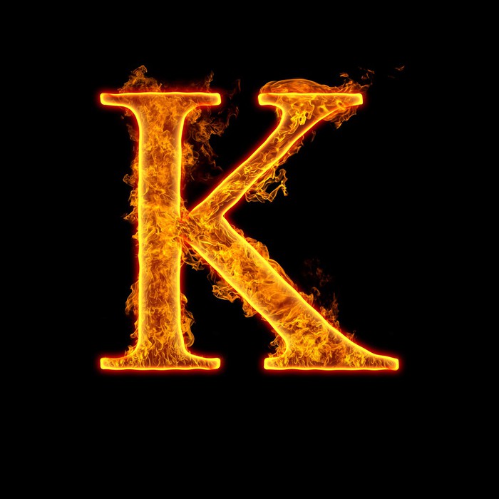 Leinwandbild Feuer Alphabet Buchstaben K - PIXERS.DE