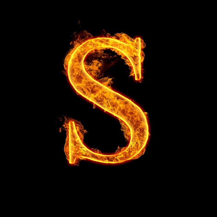 Sticker Fire alphabet letter S - PIXERS.UK