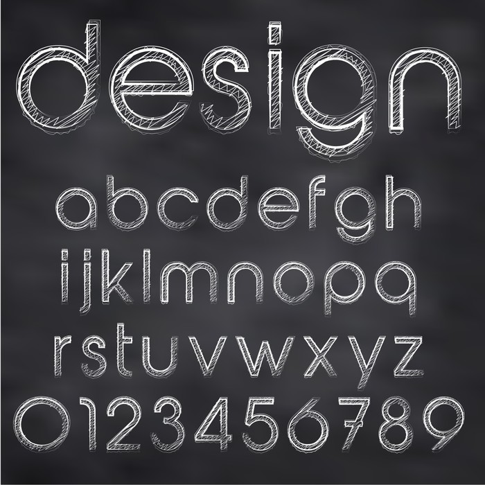 Fototapete Kreide skizziert Schriftart an Tafel • Pixers® - Wir leben