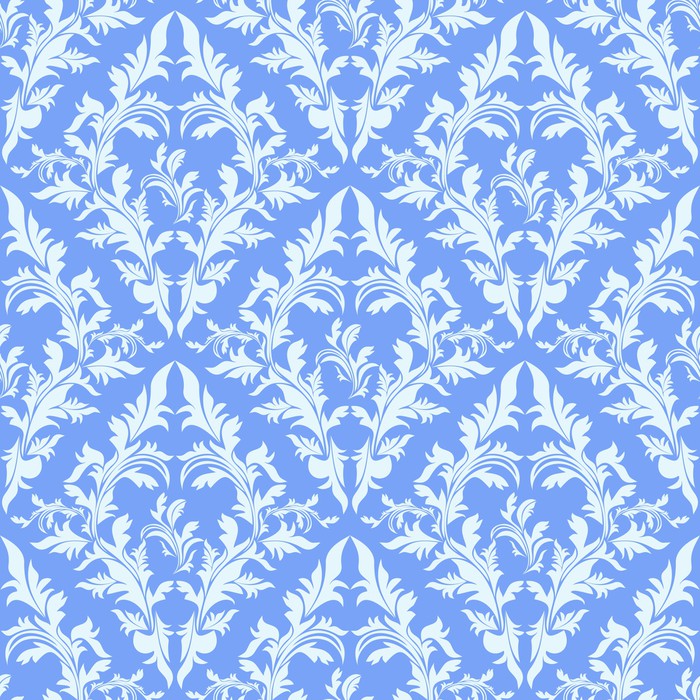 Light Blue Seamless Damask Wallpaper Poster Pixers We Live To Light Blue Seamless Damask Wallpaper Poster