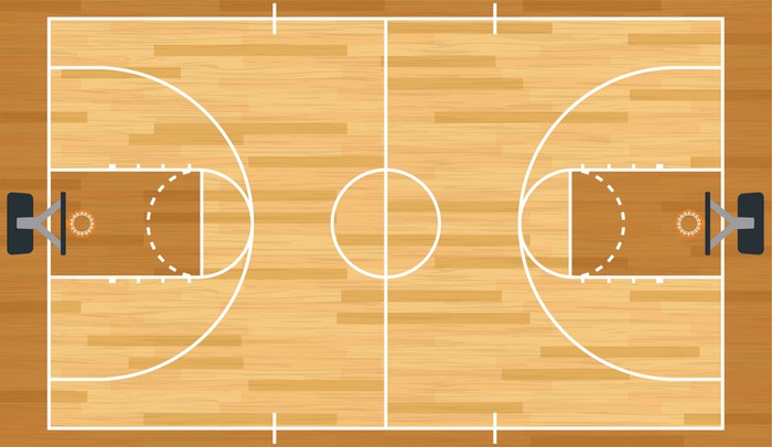 Fotomural Realista cancha de baloncesto Vector • Pixers® - Vivimos para