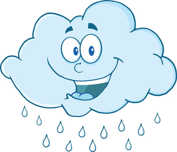  Happy  Cloud  Raining Cartoon  Mascot Character Sticker 