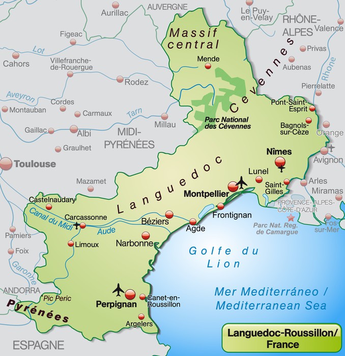Printable Maps Of Languedoc France