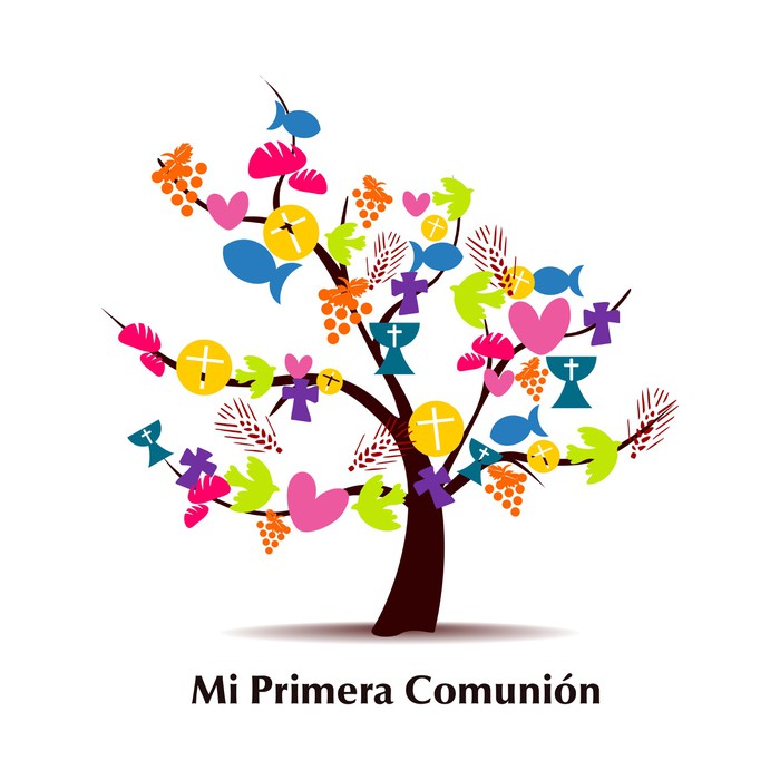 vector sticker vintage Vivimos  MI COMUNION  Vinilo â€¢ PRIMERA Pixers® Pixerstick