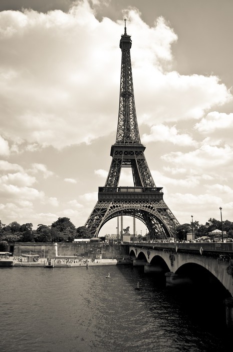 Papier Peint Tour eiffel noir et blanc • Pixers® - Nous 