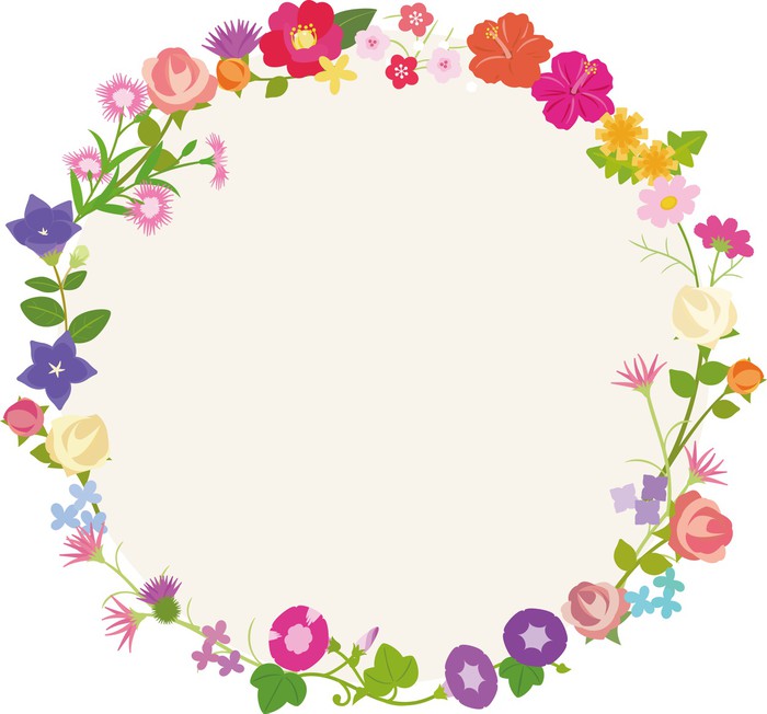 Vinilo Pixerstick El marco circular de flores • Pixers® - Vivimos para