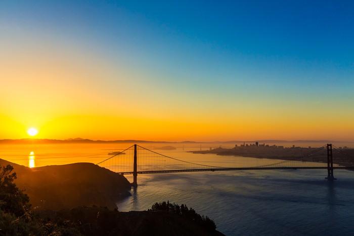 Golden Gate Bridge San Francisco Sunrise California Wardrobe