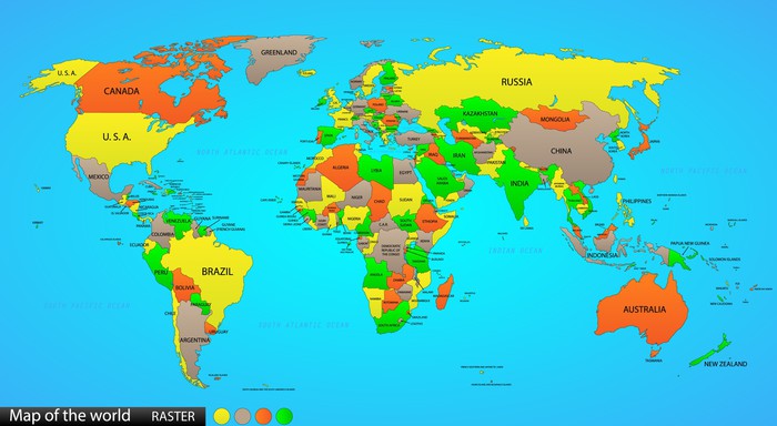 Poster Mappa del mondo politico • Pixers® - Viviamo per il ...