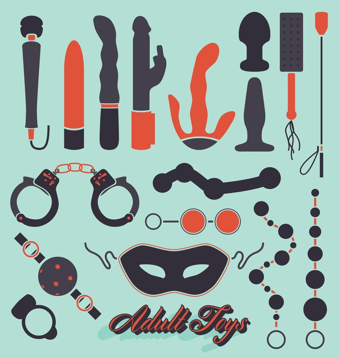 Poster Vector Set Adult Sex Toys Silhouettes PIXERS.UK