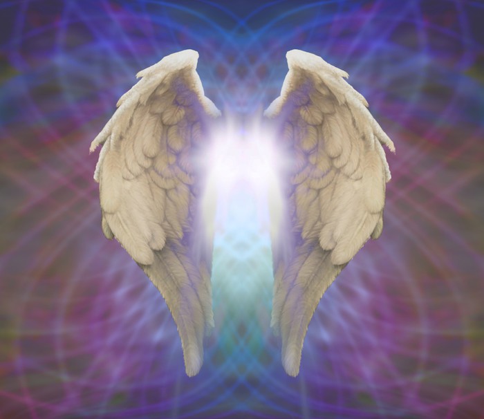 Angel Wings on Matrix background Wall Mural • Pixers® • We live to change
