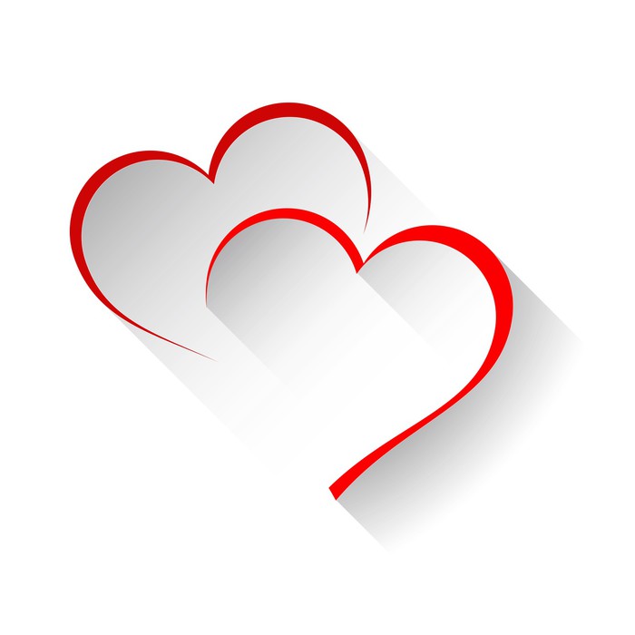Vinilo Pixerstick Vector Logo dos corazones • Pixers® - Vivimos para