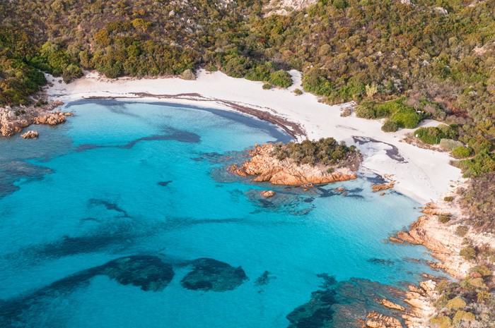 Costa Smeralda Sardinia Spiaggia Del Principe Aerial Wall Mural Vinyl